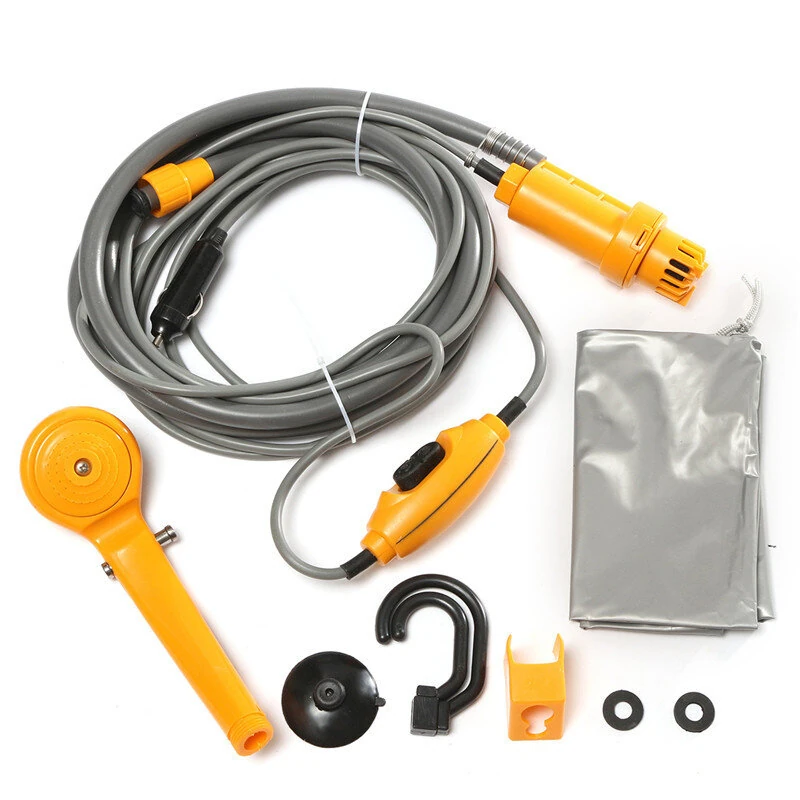 (image for) Portable Camping Shower Hiking Travel DC12V Car Charger Outdoor Bath Shower of Plant Watering Car Cleaning Pet Bath Pump